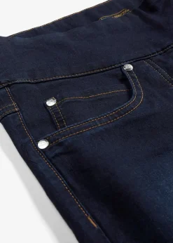 Damen bonprix Jeans|Kurzgrößen|Straight-Jeans Mid Waist, Super Stretch mit Bequembund