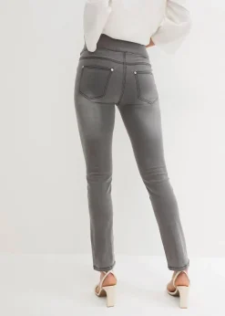 Best Straight-Jeans Mid Waist, Super Stretch mit Bequembund Damen Jeans|Kurzgrößen