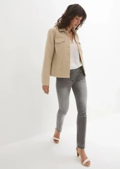 Best Straight-Jeans Mid Waist, Super Stretch mit Bequembund Damen Jeans|Kurzgrößen