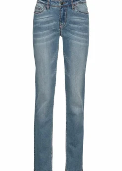 Damen bonprix Bekleidung·Shirts & Tops|Jeans|Straight-Jeans Mid Waist, Stretch