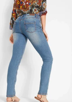 Damen bonprix Bekleidung·Shirts & Tops|Jeans|Straight-Jeans Mid Waist, Stretch