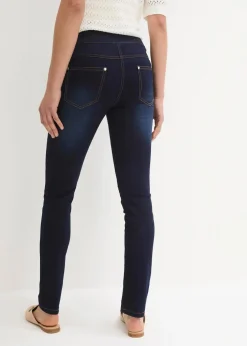 Best Straight-Jeans Mid Waist, Super Stretch mit Bequembund Damen Jeans|Kurzgrößen