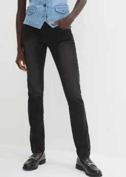 Straight-Jeans Mid Waist, Super Stretch mit Bequembund Damen Jeans|Kurzgrößen
