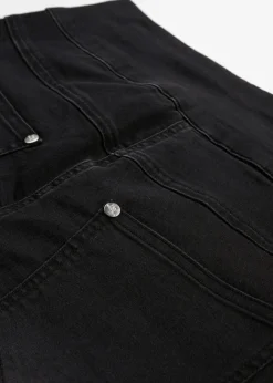 Damen bonprix Jeans|Kurzgrößen|Straight-Jeans Mid Waist, Super Stretch mit Bequembund