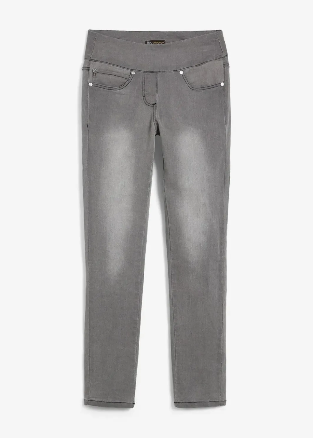 Damen bonprix Kurzgrößen|Bekleidung·Shirts & Tops|Straight-Jeans Mid Waist, Super Stretch mit Bequembund