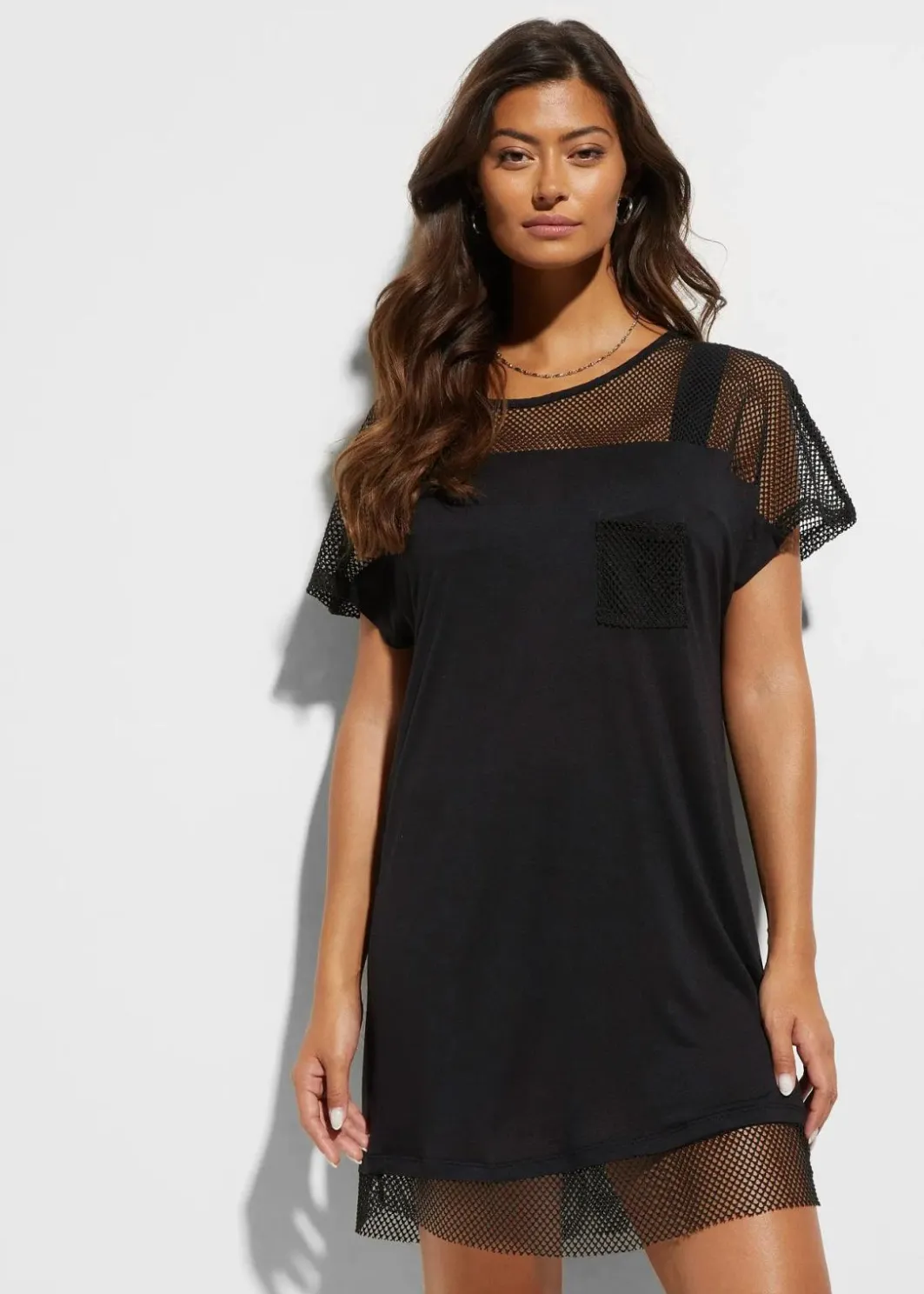 Damen bonprix Strandmode|Bademode·Strandmode|Strand Longshirt aus fließender Viskose