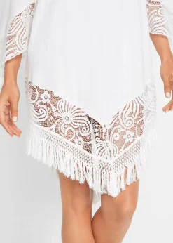 Damen bonprix Nachhaltigere Materialien|Blusen & Tuniken|Strand Tunika mit Spitze aus Viskose