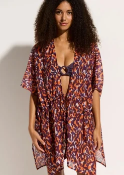 Damen bonprix Strandmode|Bademode·Strandmode|Strandkimono mit Bindedetail