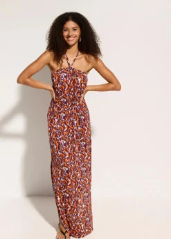 Clearance Strandkleid aus fließender Viskose Damen Strandmode|Bademode·Strandmode