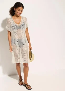 Damen bonprix Strandmode|Bademode·Strandmode|Strandkleid in Häkeloptik aus fließender Viskose