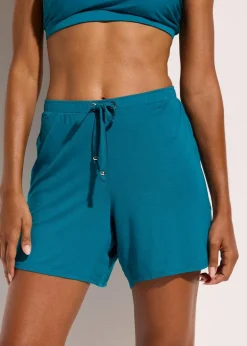 Online Strandshorts aus fließendem Viskose-Mix Damen Hosen|Shorts