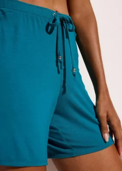 Online Strandshorts aus fließendem Viskose-Mix Damen Hosen|Shorts