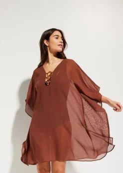 Damen bonprix Nachhaltigere Materialien|Kleider|Strandtunika aus leichtem Chiffon