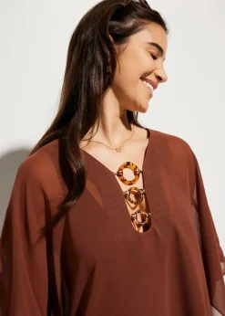 Damen bonprix Nachhaltigere Materialien|Kleider|Strandtunika aus leichtem Chiffon