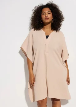 New Strandtunika aus luftigem Musselin Damen Kleider|Bekleidung·Pullover & Strickjacken