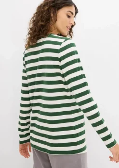 Damen bonprix Bekleidung·Röcke|Nachhaltigere Materialien|Streifenshirt aus reiner Bio-Baumwolle