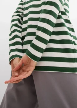 Damen bonprix Bekleidung·Röcke|Nachhaltigere Materialien|Streifenshirt aus reiner Bio-Baumwolle