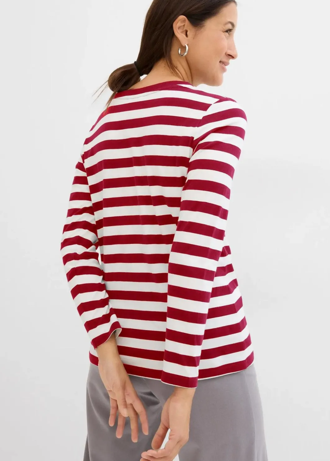 Damen bonprix Shirts & Tops|Basics|Streifenshirt aus reiner Bio-Baumwolle