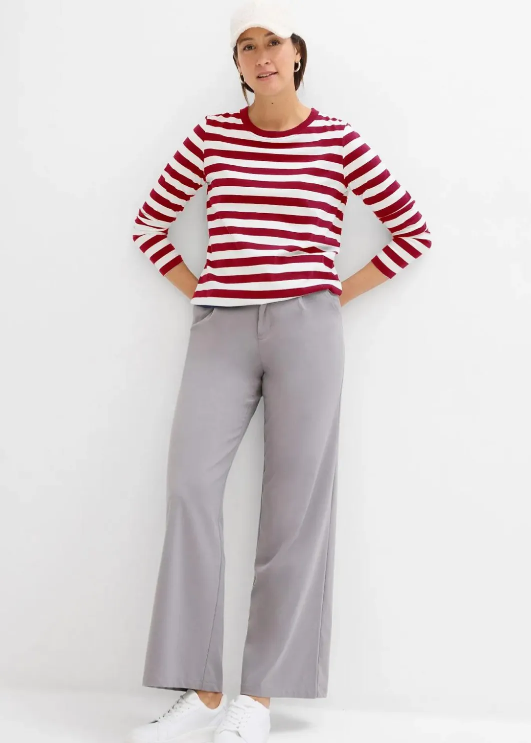 Damen bonprix Shirts & Tops|Basics|Streifenshirt aus reiner Bio-Baumwolle