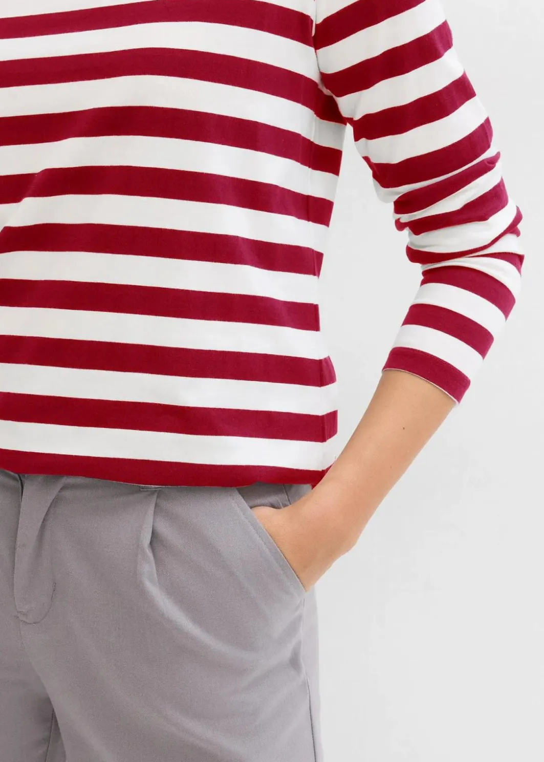 Damen bonprix Shirts & Tops|Basics|Streifenshirt aus reiner Bio-Baumwolle