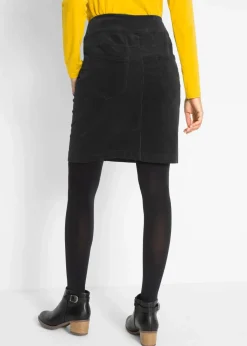 Damen bonprix Bekleidung·Sportbekleidung|Röcke|Stretch Baumwoll-Cordrock mit Bequembund
