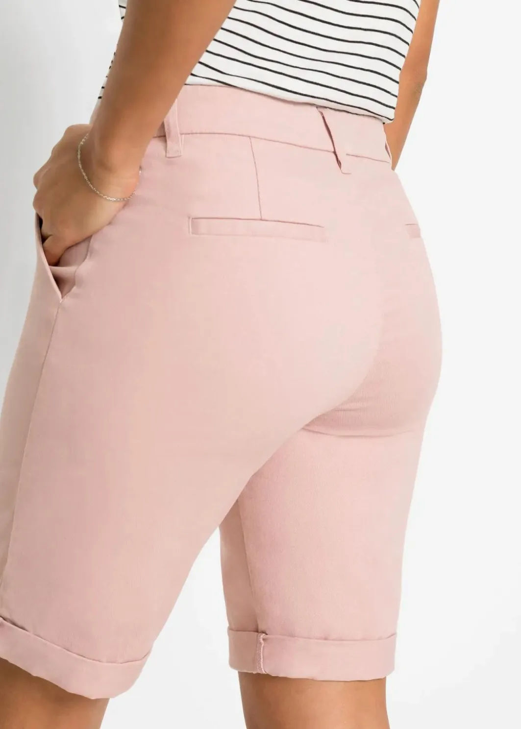 Damen bonprix Hosen|Shorts|Stretch-Bermuda