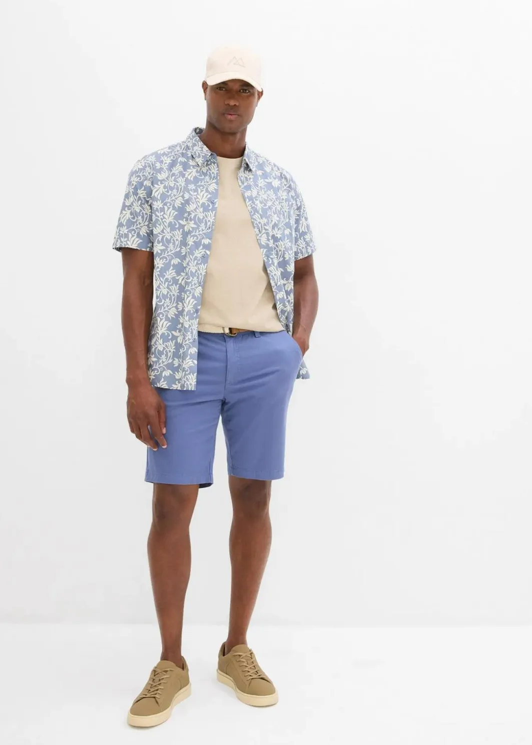 Herren bonprix Große Größen|Shorts|Stretch-Bermuda mit Gürtel, Regular Fit