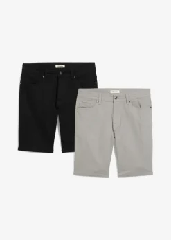 Herren bonprix Große Größen|Shorts|Stretch-Bermuda, Regular Fit (2er Pack)