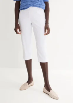 Damen bonprix Hosen|Stretchcapri mit Schlupfbund