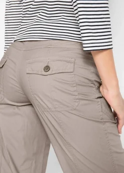 Damen bonprix Bekleidung·Kleider|Hosen|Stretch-Cargo-Hose, 3/4-Länge