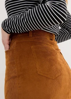 Damen bonprix Bekleidung·Sportbekleidung|Röcke|Stretch-Cord-Rock in Midilänge