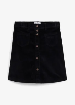 Damen bonprix Bekleidung·Sportbekleidung|Röcke|Stretch-Cordrock mit Knopfleiste