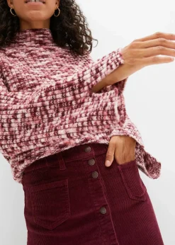 Sale Stretch-Cordrock mit Knopfleiste Damen Röcke|Bekleidung·Sportbekleidung