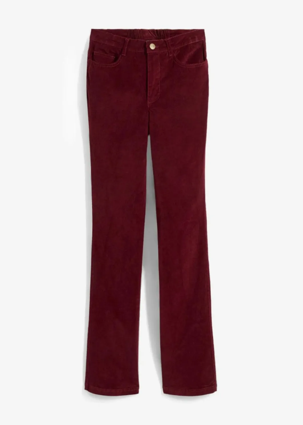 Damen bonprix Hosen|Bekleidung·Kleider|Stretch-Cord-Schlaghose mit High-Waist-Bequembund