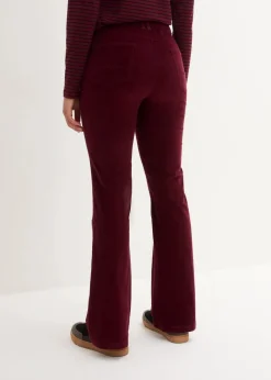 Damen bonprix Hosen|Bekleidung·Kleider|Stretch-Cord-Schlaghose mit High-Waist-Bequembund
