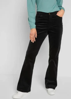 Hot Stretch-Cord-Schlaghose mit High-Waist-Bequembund Damen Bekleidung·Kleider|Hosen