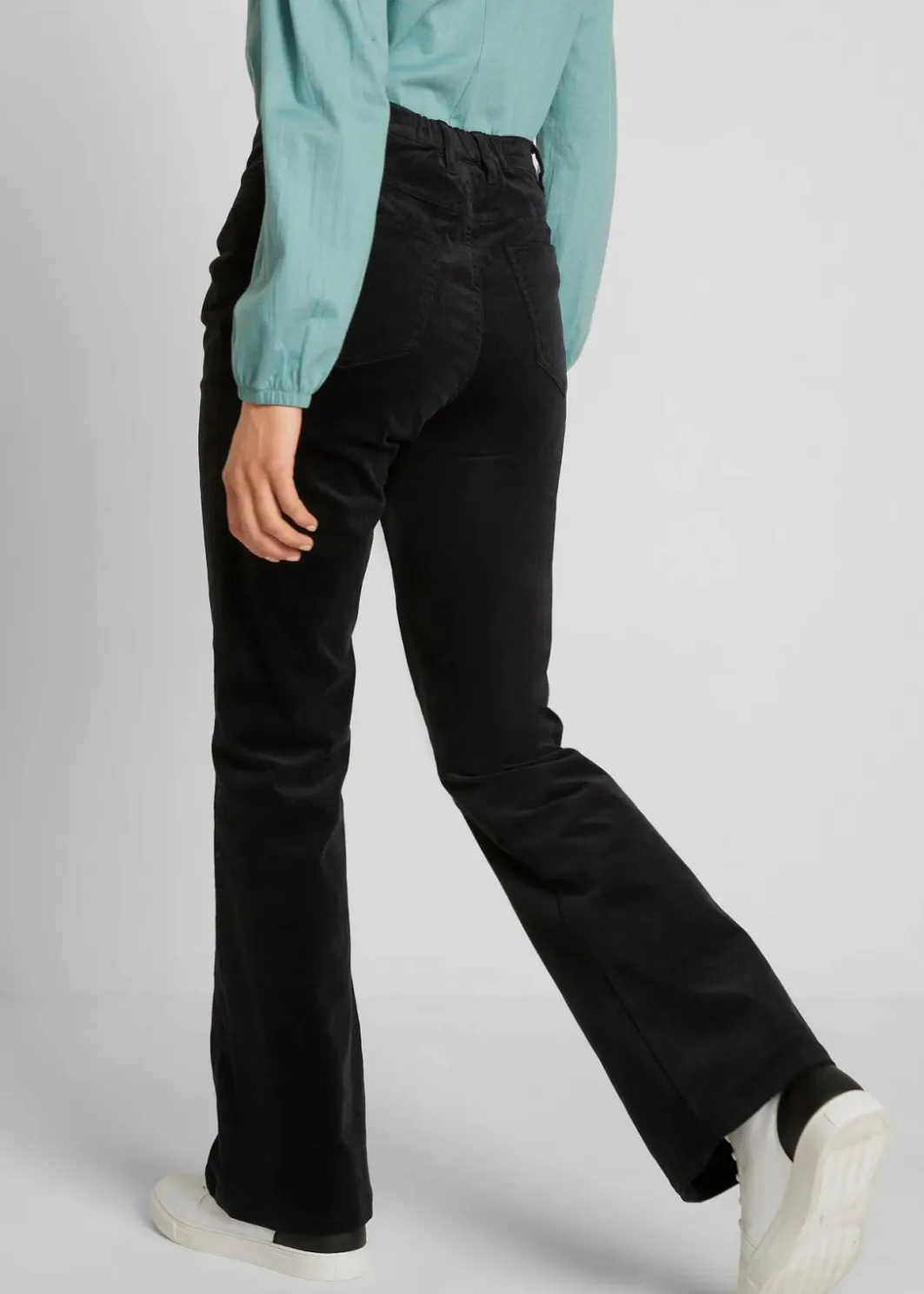 Hot Stretch-Cord-Schlaghose mit High-Waist-Bequembund Damen Bekleidung·Kleider|Hosen