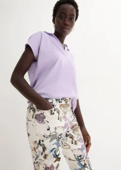 Hot Stretch-Hose mit Blumen-Print Damen Bekleidung·Kleider|Hosen