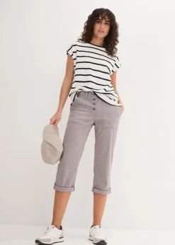 Stretch-Hose mit Crash-Effekt Damen Bekleidung·Kleider|Hosen