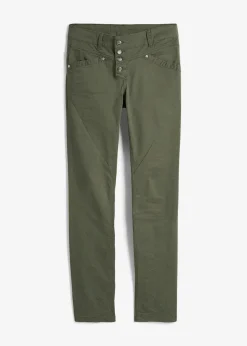 Damen bonprix Kurzgrößen|Bekleidung·Kleider|Stretch-Hose mit Crash-Effekt