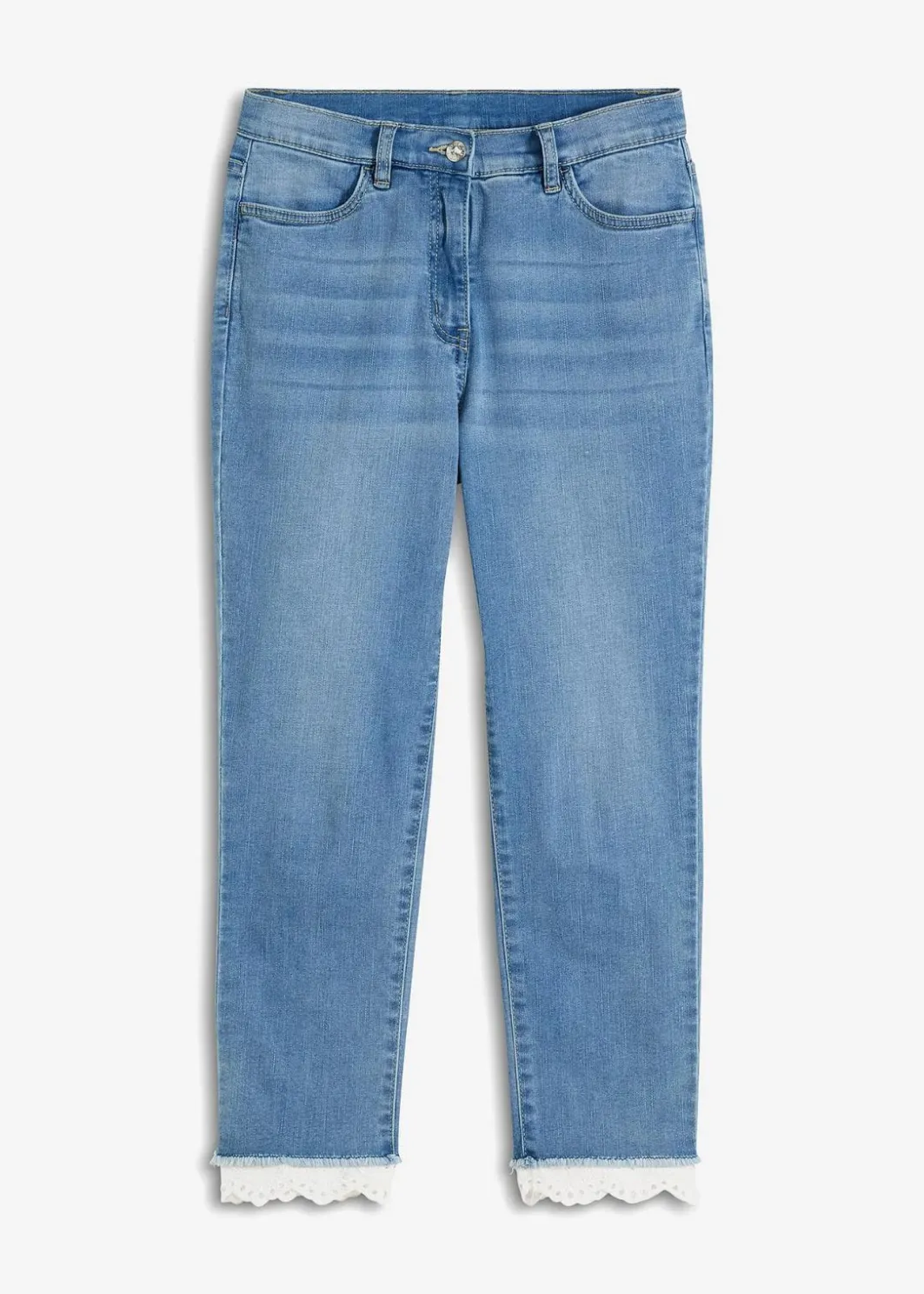 Damen bonprix Bekleidung·Shirts & Tops|Jeans|Stretch-Jeans mit Bordüre