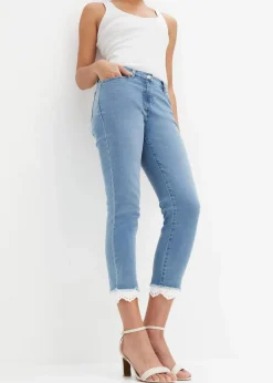 Damen bonprix Bekleidung·Shirts & Tops|Jeans|Stretch-Jeans mit Bordüre