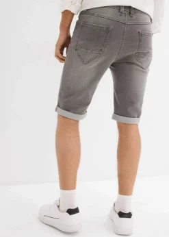 Herren bonprix Große Größen|Shorts|Stretch-Jeans-Bermuda mit umgeschlagenem Saum, Regular Fit