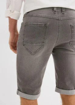 Herren bonprix Große Größen|Shorts|Stretch-Jeans-Bermuda mit umgeschlagenem Saum, Regular Fit