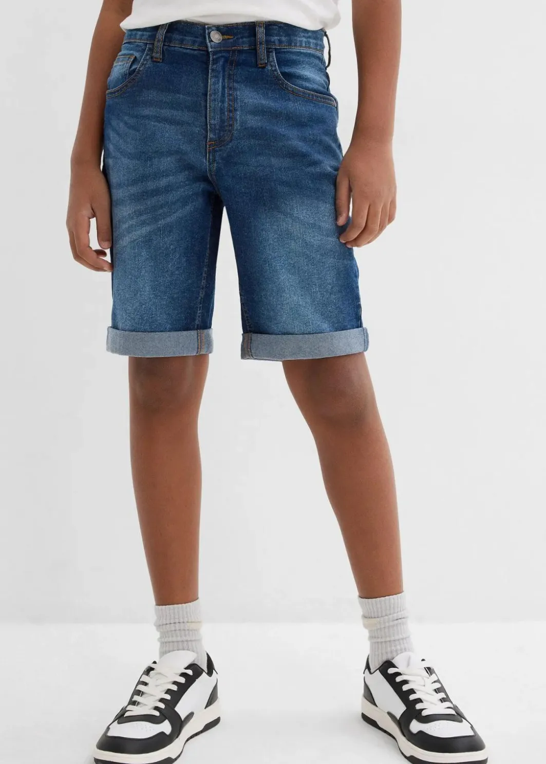 Kinder bonprix Jungen 9-16 Jahre·Jeans|Jungen 9-16 Jahre·Shorts|Stretch-Jeans-Bermuda mit verstellbarem Bund, Slim Fit