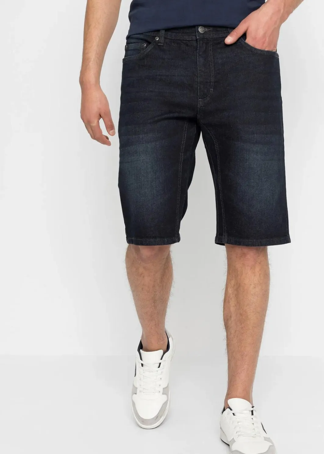 Sale Stretch-Jeans-Bermuda mit verstärktem Schritt, Regular Fit Herren Jeans|Shorts
