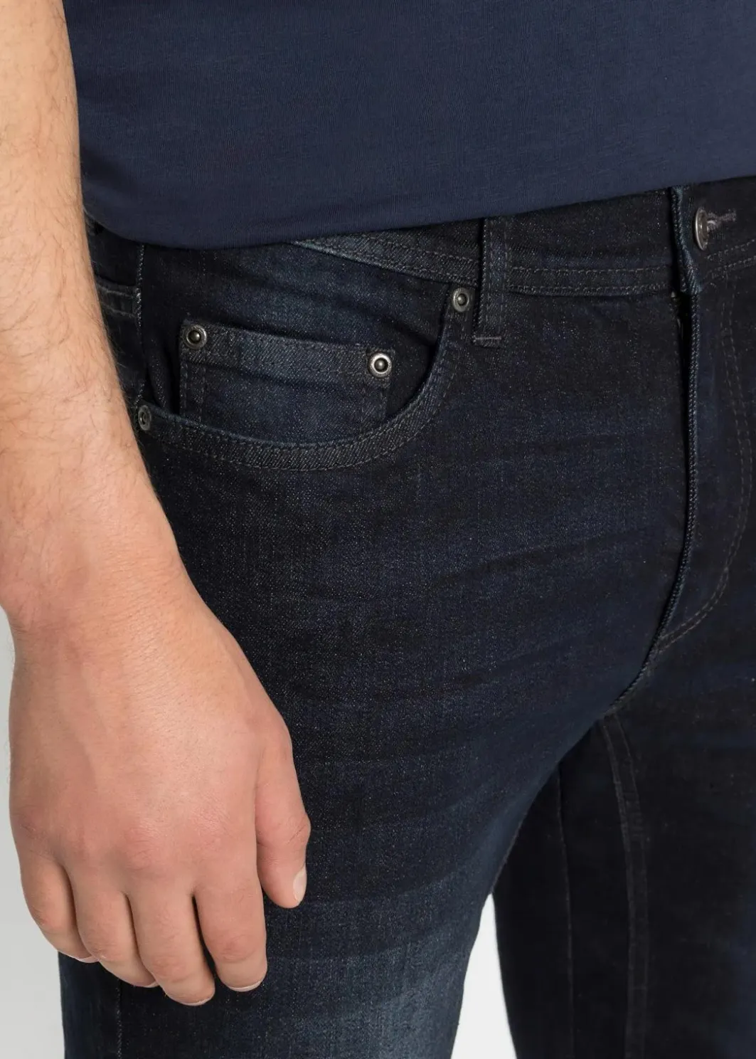 Sale Stretch-Jeans-Bermuda mit verstärktem Schritt, Regular Fit Herren Jeans|Shorts