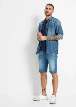 Sale Stretch-Jeans-Bermuda mit verstärktem Schritt, Regular Fit Herren Jeans|Shorts