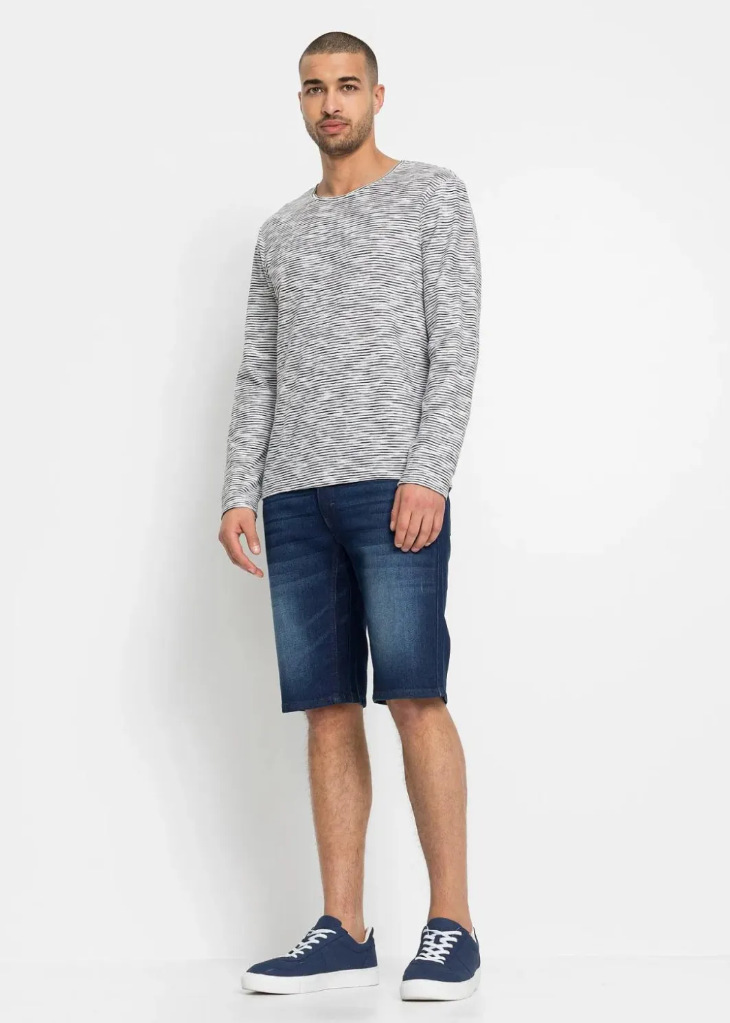 Discount Stretch-Jeans-Bermuda mit verstärktem Schritt, Regular Fit Herren Große Größen|Shorts