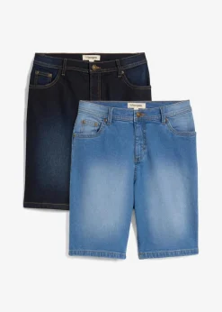 Kinder bonprix Jungen 9-16 Jahre·Mehrfachpacks|Jungen 9-16 Jahre·Shorts|Stretch-Jeans-Bermuda mit verstellbarem Bund, Regular Fit (2er Pack)